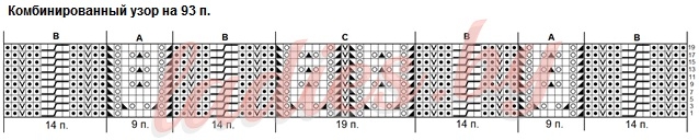 Схема комбинированного узора