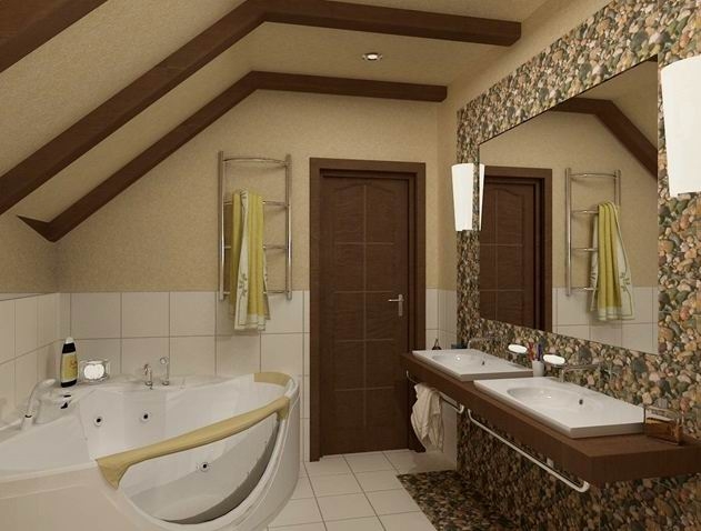 Дизайн маленькой ванной комнаты (фото-47)