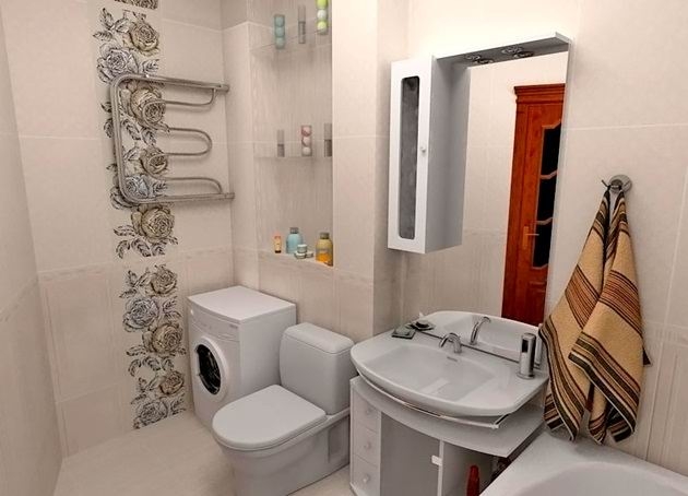 Дизайн маленькой ванной комнаты (фото-55)