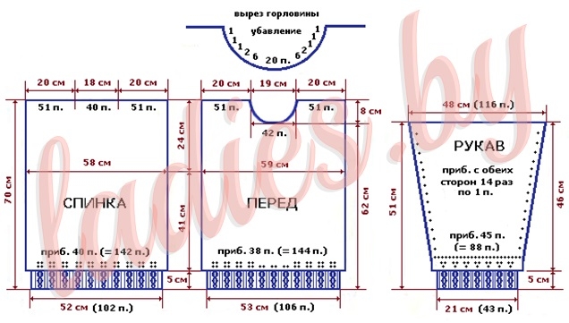 Выкройка мужского джемпера (размер 50-52)