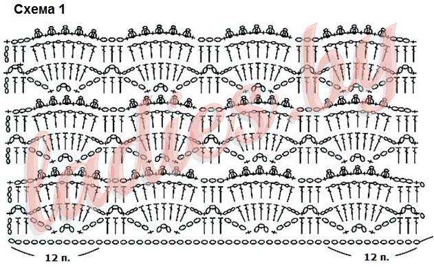 Ажурный узор крючком (схема-1)