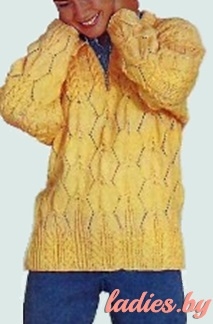 Пуловер цвета дыни с застёжкой-молнией