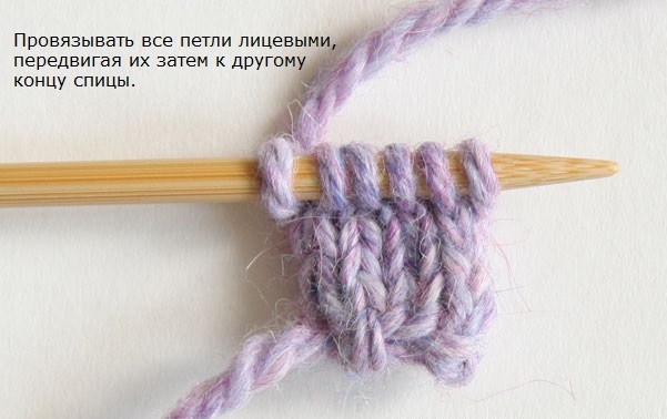 Вязание шнура спицами