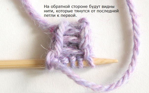 Вязание шнура спицами