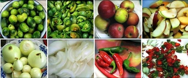 Чатни из зелёных помидоров с яблоком, луком и острым перцем (рецепт-1)