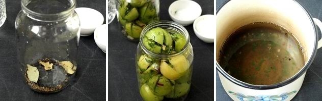 Закуска из фаршированных зелёных помидоров на зиму (рецепт-3)
