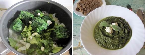 Суп-пюре из шпината с капустой и сельдереем (рецепт-2)