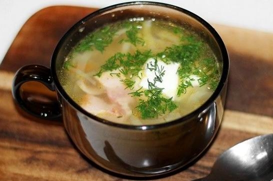 Капустный суп с грибами и копчёной грудинкой (рецепт-4)