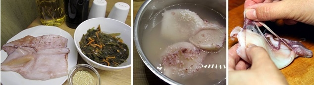 Салат с кальмаром, морской капустой и корейской морковью (рецепт-5)