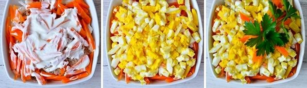 Салат из печени и икры минтая (рецепт-4)