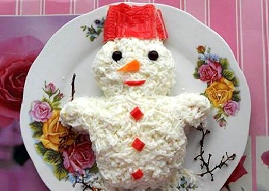 Салат "Снеговик" с курицей (рецепт-1)
