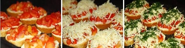 Горячие чесночные бутерброды с сыром и помидором (рецепт-5)