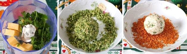 Салат-закуска "Ёлочные шарики" (рецепт-3)