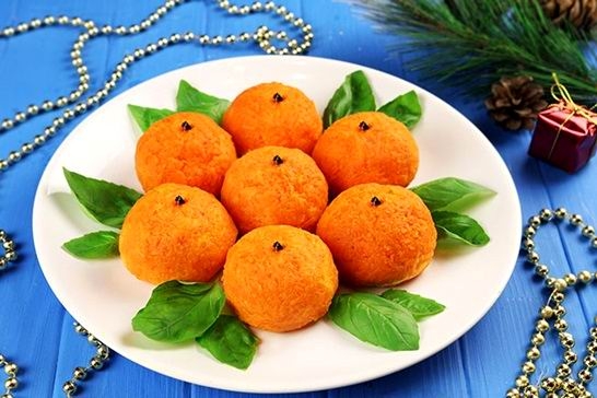 Закуска "Новогодние мандаринки" (рецепт-1)